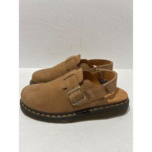 Dr Martens Jorge II Tumbled Nubuck Savannah Tan Leather M 10 Slingback Mules NWO